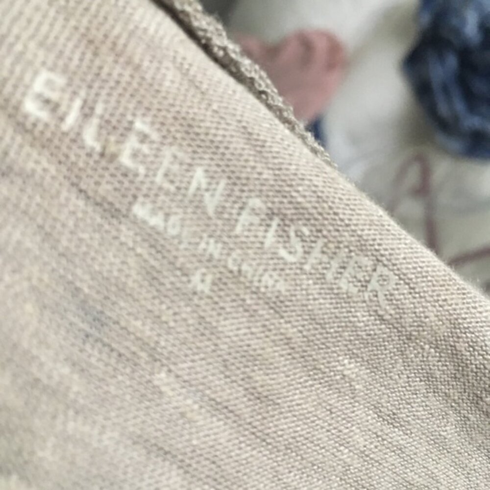 Eileen Fisher Taupe Linen Paillette Embellished Tank M - Picture 4 of 5